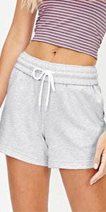 Womens Casual Drawstring Sweat Shorts Elastic Waist Running Workout Shorts with Pockets