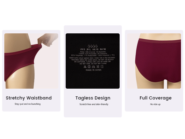 details for menstrual underwear