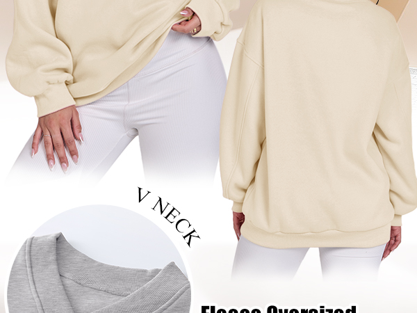 V Neck Long Sleeve Shirts Loose