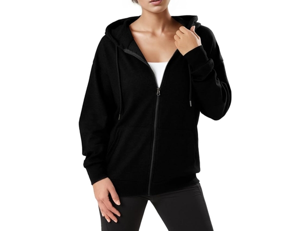 Monochromatic Oversized Zip Up Hoodie for Women