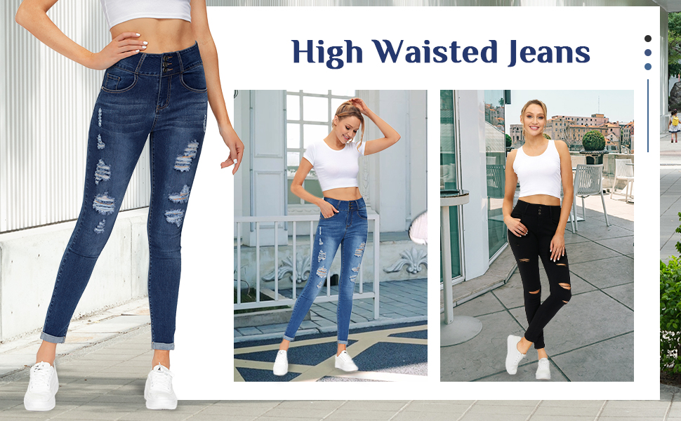 high waisted jeans