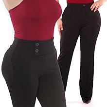 button waist trousers,plus size office trousers,stretch pants,tummy control,sculpting trousers,flare