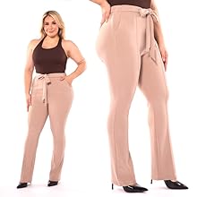 plus size pants,plus size front pleated pants,waist tie pants,office pants,paperbag waist pant,flare