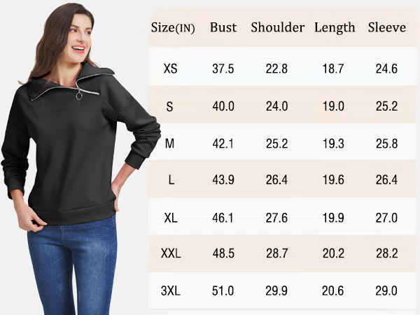 WOMEN QUARTER ZIP  FASHION HOODIE 2024