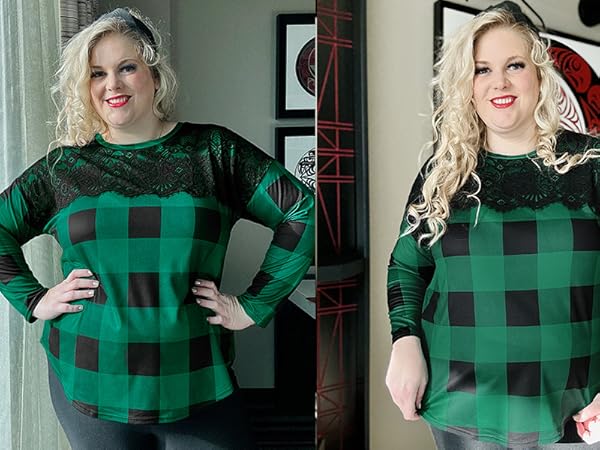 plus size green top