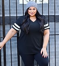 plus  size v neck tops