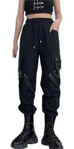 Trend Combat Pants Women High Waist Loose Womens Black Cargo Pants