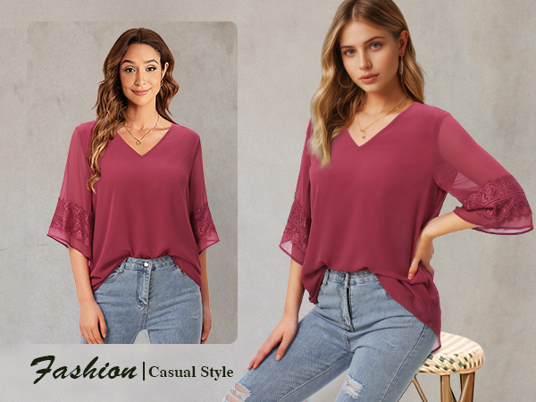 VALOLIA  3/4 SLEEVE TOPS