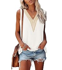 Lace V Neck Sleeveless Top