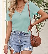 womens summer v neck tops