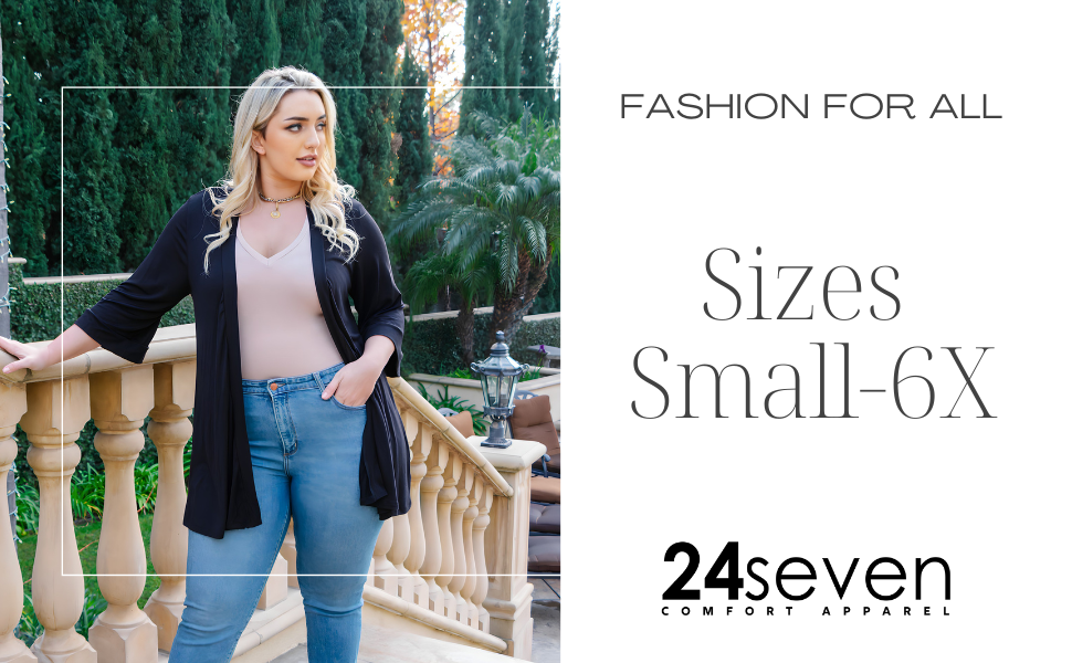 24seven Comfort Apparel Open Front Shrug Sizes  Small-6X