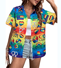 Pride Shirt Women LGBTQ Shirts: Hawaiian Shirt Button Down Tee Shirts Summer Beach Hawaii Tops