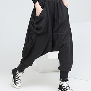 black harem pants for women