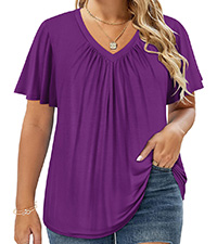 plus size pleated front tops