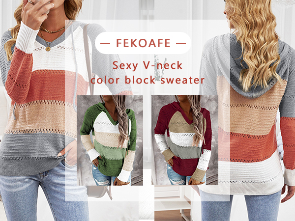 Womens Color Block Hoodies