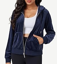 women velour crop hoodie