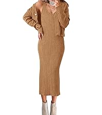 knit sweater dress two piece sets midi fall dresses long sleeve button down cardigan sweater sets