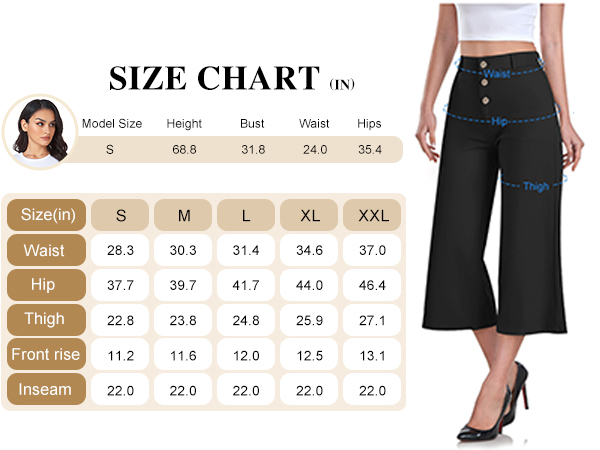 Crop Wide-Leg Pants size