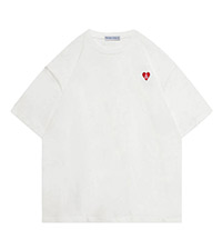 Embroidered Heart Oversized Graphic Shirts