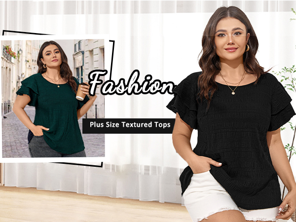 Plus size textured tops