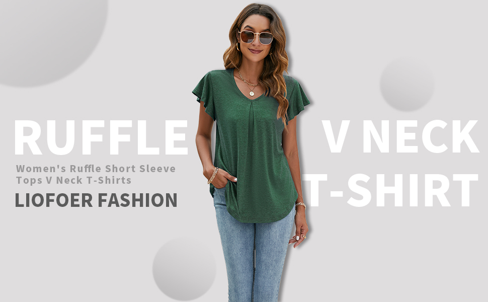 ruffle sleeve tops for women short sleeve blouses for women short sleeve shirts for women blouses