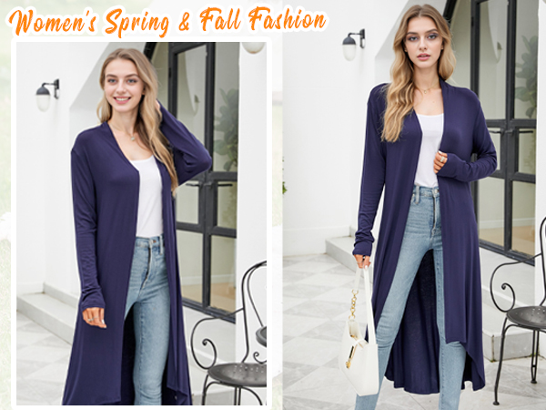 Navy blue long cardigan