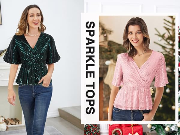 sparkle tops for women