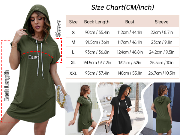 Women''s Summer Casual Batwing Short Sleeve Sweatshirt Dress Drawstring Hoodie Dress with Pockets