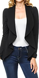 Long Sleeve Open Front Blazer