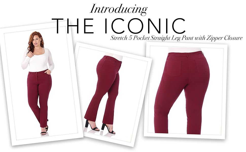 Iconic 5 pocket plus size curvy pant