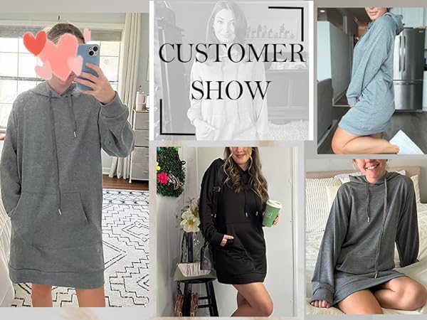 grey sweatshirt fall dress comfy hoodie dress casual cotton dress