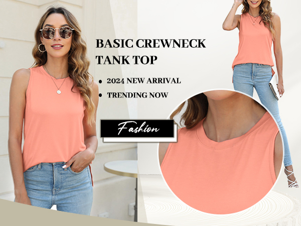 Basic Crewneck Tank Top for Women