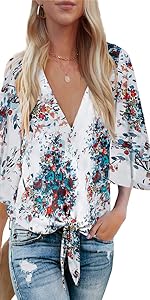 boho tops for women tie front tops for women summer tops for women floral blouses for women