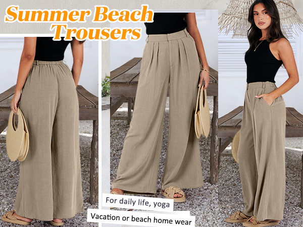 Linen Summer Palazzo Pants