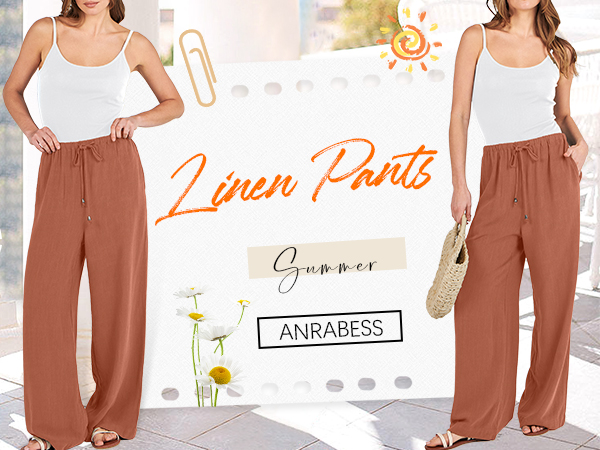 Linen Summer Palazzo Pants