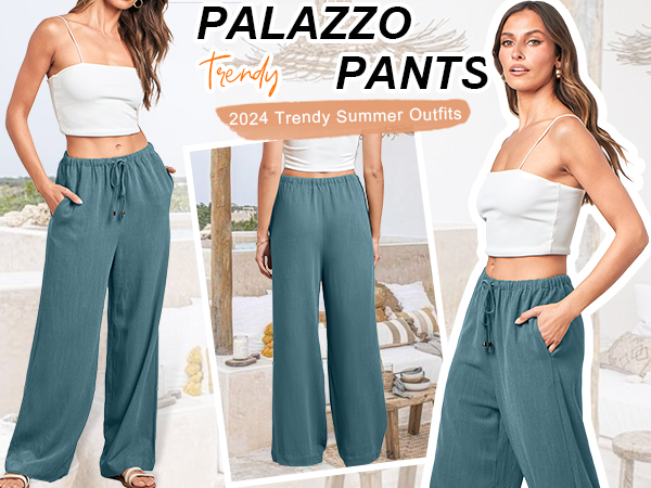 Linen Summer Palazzo Pants