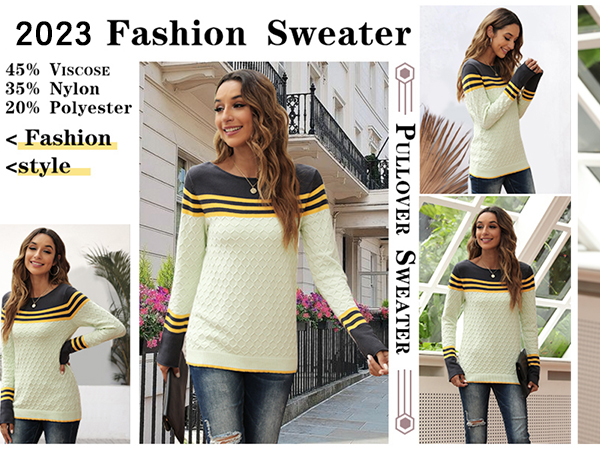 Crew Neck and longer sleeves add elegance to this pullover sweaters