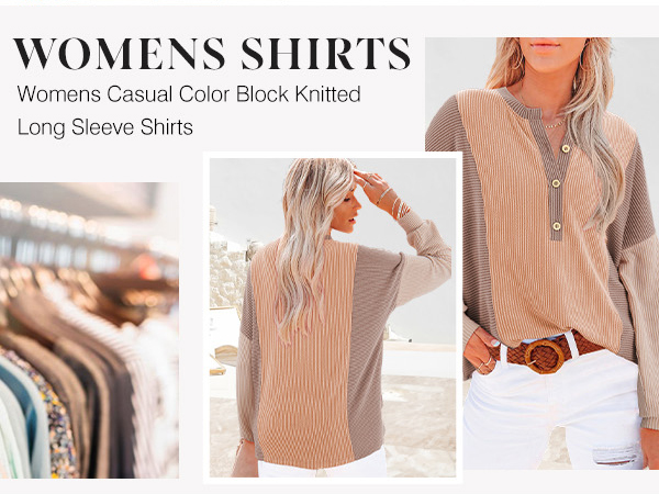 womens color block shirts