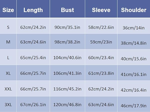 size  chart