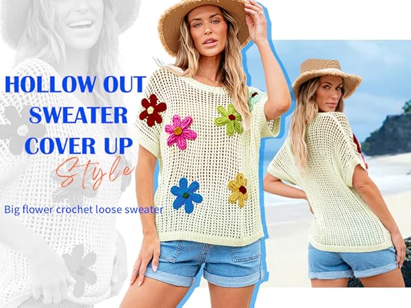 Short Sleeve Knit Pullover Sweater