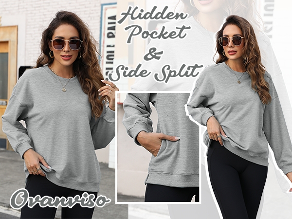 Side Split Pullover Tops