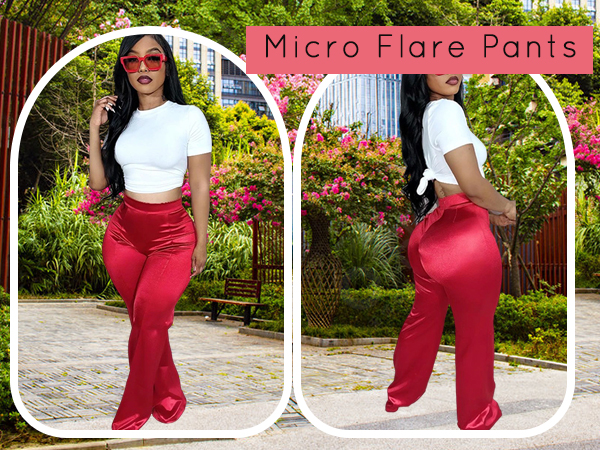 Women High Waist Flare Pant