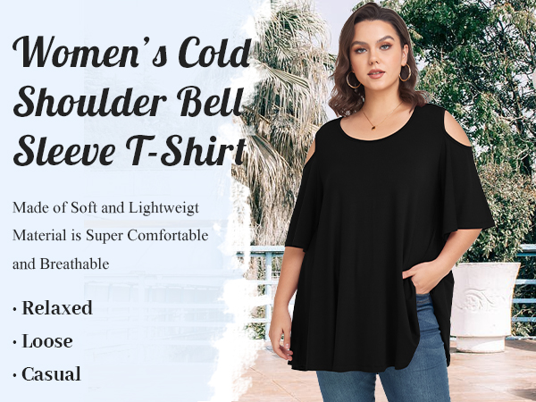 cold shoulder tops for women plus size