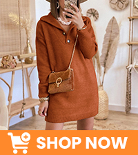 High Neck Plain Knitted Sweater Fall Dress