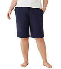 Plus Size Cotton Bermuda Shorts with Pockets