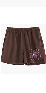 Women&#39;s Y2K Spider Rhinestones Graphic Casual short