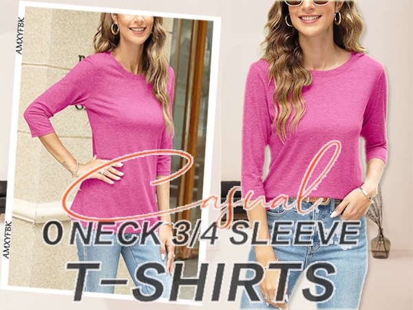 3/4 sleeve tops for women