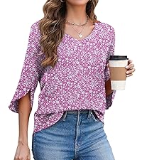 floral 3/4 sleeve blouse