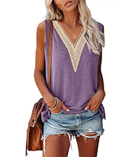 Summer Lace V Neck  Top 