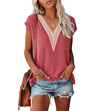 Lace V Neck Top